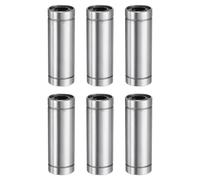 sourcing map 6Pcs LM10LUU Linear Bearing 10mm Bore 19mm OD 55mm Length Linear Ball Bearings Double Side Rubber Sealed Bearing Steel for CNC Machine 3D Printer Food Packaging Machine
