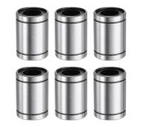 sourcing map 6Pcs LM12UU Linear Bearing 12mm Bore 21mm OD 30mm Length Linear Ball Bearings Double Side Rubber Sealed Bearing Steel for CNC Machine 3D Printer Food Packaging Machine