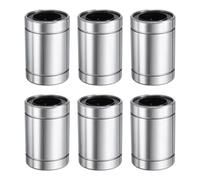 sourcing map 6Pcs LM25UU Linear Bearing 25mm Bore 40mm OD 59mm Length Linear Ball Bearings Double Side Rubber Sealed Bearing Steel for CNC Machine 3D Printer Food Packaging Machine