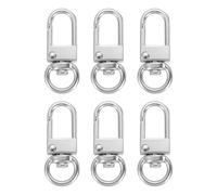 sourcing map 6Pcs Lobster Claw Clasp, 34mm/1.3inch Metal Swivel Keychain Clip Lanyard Snap Hooks for Bag Charm Purses Straps Jewelry Making DIY Craft, Matt Silver