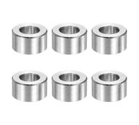 sourcing map 6pcs M10 Metal Spacers 10mm IDx18mm ODx10mm Length Silver | 3/8" Stainless Steel Spacer,Round Unthreaded Standoff,Bushing Plain Finish, for Screw Bolts