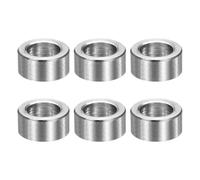 sourcing map 6pcs M10 Metal Spacers, 3/8" Stainless Steel Spacer 10mm IDx16mm ODx8mm Length Round Unthreaded Standoff Bushing Plain Finish for Screw Bolts, Silver