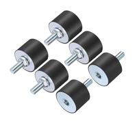 sourcing map 6pcs M10x28mm Rubber Isolator Mounts with Studs 40x30mm Male Female Vibration Shock Absorber Zinc Plated Cylindrical Thread Mounts Anti Vibration Isolators with 6pcs M10 Lock Nuts