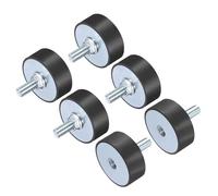 sourcing map 6pcs M10x28mm Rubber Isolator Mounts with Studs 50x20mm Male Female Vibration Shock Absorber Zinc Plated Cylindrical Thread Mounts Anti Vibration Isolators with 6pcs M10 Lock Nuts
