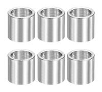 sourcing map 6pcs M12 Metal Spacers, 1/2" Stainless Steel Spacer 12mm IDx16mm ODx16mm Length Round Unthreaded Standoff Bushing Plain Finish for Screw Bolts, Silver