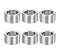 sourcing map 6pcs M12 Metal Spacers, 1/2" Stainless Steel Spacer 12mm IDx18mm ODx10mm Length Round Unthreaded Standoff Bushing Plain Finish for Screw Bolts, Silver