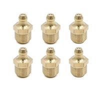 sourcing map 6pcs M12 x 1 Thread Brass Straight Grease Nipple Fitting for Car