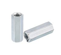 sourcing map 6pcs M12x15x40mm Coupling Nuts - Galvanized Carbon Steel Hex Threaded Rod Coupler for Furniture, Electronic, Industrial