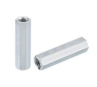 sourcing map 6pcs M12x15x60mm Coupling Nuts - Galvanized Carbon Steel Hex Threaded Rod Coupler for Furniture, Electronic, Industrial