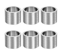 sourcing map 6pcs M14 Metal Spacers, 9/16" Stainless Steel Spacer 14mm IDx18mm ODx16mm Length Round Unthreaded Standoff Bushing Plain Finish for Screw Bolts, Silver