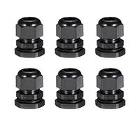 sourcing map 6Pcs M22 Cable Gland Waterproof Plastic Joint Adjustable Locknut Black for 10mm-13mm Dia Cable Wire