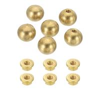 sourcing map 6Pcs M3 x 10mm Threaded Ball Knobs, Copper Thread Cap Nuts Knob Ball Nuts Knob Caps Nut Cover Screw Caps Balls Lamp Decoration for Lighting DIY Project, Copper