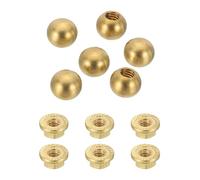 sourcing map 6Pcs M3 x 6mm Threaded Ball Knobs, Copper Thread Cap Nuts Knob Ball Nuts Knob Caps Nut Cover Screw Caps Balls Lamp Decoration for Lighting DIY Project, Copper