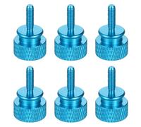 sourcing map 6Pcs M3x10 Aluminum Thumb Screws, 12x20mm(ODxH) Computer Case Thumb Screws for PC Side Panel Motherboard Mounting Screw, Azure