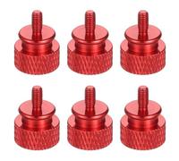 sourcing map 6Pcs M3x6 Aluminum Thumb Screws, 12x16mm(ODxH) Computer Case Thumb Screws for PC Side Panel Motherboard Mounting Screw, Burgundy