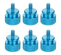 sourcing map 6Pcs M3x6 Aluminum Thumb Screws, 12x16mm(ODxH) Computer Case Thumb Screws for PC Side Panel Motherboard Mounting Screw, Azure