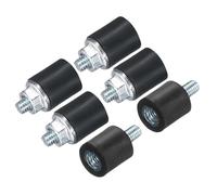 sourcing map 6pcs M3x6mm Rubber Isolator Mounts with Studs 8x8mm Male Female Vibration Shock Absorber Zinc Plated Cylindrical Thread Mounts Anti Vibration Isolators with 6pcs M3 Lock Nuts