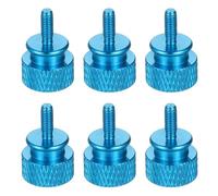 sourcing map 6Pcs M3x8 Aluminum Thumb Screws, 12x18mm(ODxH) Computer Case Thumb Screws for PC Side Panel Motherboard Mounting Screw, Azure