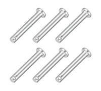 sourcing map 6Pcs M4 x 25mmSingle Hole Clevis Pins, 304 Stainless Steel Flat Head Clevis Pins Hitch Pin for Trailer Latch, Mechanics Repair, Furniture Installation, Industrial Equipment