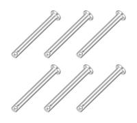 sourcing map 6Pcs M4 x 35mmSingle Hole Clevis Pins, 304 Stainless Steel Flat Head Clevis Pins Hitch Pin for Trailer Latch, Mechanics Repair, Furniture Installation, Industrial Equipment