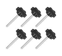 sourcing map 6Pcs M4 x 40mm Star Knobs, Plastic Hex Shaped Clamping Knob Screw Hand Tightening Replacement Knob for Umbrella Base Replacement knob