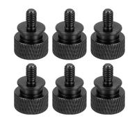 sourcing map 6Pcs M4x0.7mm Aluminum Thumb Screws, 12x16mm(ODxH) Computer Case Thumb Screws for PC Side Panel Motherboard Mounting Screw, Black