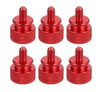 sourcing map 6Pcs M4x0.7mm Aluminum Thumb Screws, 12x16mm(ODxH) Computer Case Thumb Screws for PC Side Panel Motherboard Mounting Screw, Red