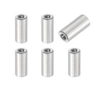 sourcing map 6Pcs M4x0.7x20mm Round Coupling Nuts, Stainless Steel Connector Nut Fasteners Rod Hardware Nuts 8mm OD for Threaded Rod, Industrial Construction Fasteners, Silver