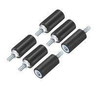 sourcing map 6pcs M5x15mm Rubber Isolator Mounts with Studs 15x30mm Male Female Vibration Shock Absorber Zinc Plated Cylindrical Thread Mounts Anti Vibration Isolators with 6pcs M5 Lock Nuts