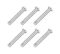sourcing map 6Pcs M6 x 40mmSingle Hole Clevis Pins, 304 Stainless Steel Flat Head Clevis Pins Hitch Pin for Trailer Latch, Mechanics Repair, Furniture Installation, Industrial Equipment