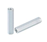 sourcing map 6pcs M6x10x50mm Coupling Nuts - Galvanized Carbon Steel Hex Threaded Rod Coupler for Furniture, Electronic, Industrial