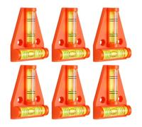 sourcing map 6pcs Magnetic t Type RV Levelers Dual-Function Bubble Spirit Levels Little Measuring Layout Tools with Screws Mounting Hole for Trailer Carpentry Picture Frame, Orange