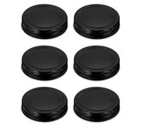 sourcing map 6pcs Mason Jar Lids 70mm Tinplate Regular Mouth Reusable Leak-proof Mason Canning Covers with Silicone Rings for Storage Bottle Water Bottle and Jars, Black