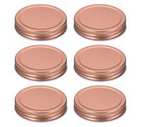 sourcing map 6pcs Mason Jar Lids 70mm Tinplate Regular Mouth Reusable Leak-proof Mason Canning Covers with Silicone Rings for Storage Bottle Water Bottle and Jars, Rose Gold