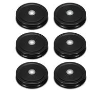 sourcing map 6pcs Mason Jar Lids 70mm Tinplate Regular Mouth Reusable Mason Canning Covers with Straw Hole for Storage Bottle Water Bottle and Jars, Black