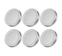 sourcing map 6Pcs Mason Jar Lids, 86mm/3.39" Wide Mouth Tin Plate Caps Leak Proof for Canning Jars Kitchen Storage (Silver Tone)
