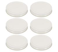 sourcing map 6pcs Mason Jar Lids 86mm Tinplate Regular Mouth Reusable Leak-proof Mason Canning Covers with Silicone Rings for Storage Bottle Water Bottle and Jars, White