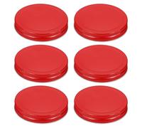 sourcing map 6pcs Mason Jar Lids 86mm Tinplate Regular Mouth Reusable Leak-proof Mason Canning Covers with Silicone Rings for Storage Bottle Water Bottle and Jars, Red