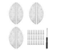 sourcing map 6Pcs Metal Heel Plates Heel Repair Pad Kit Semicircular Taps Tips Sole Replacement with Screw Nails & Screwdriver for Shoes and Boot