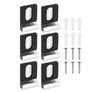sourcing map 6Pcs Metal Mirror Holder Clips, Mirror Hangers Hardware Kit with Screws & Rubber Pads Large Size for Wall Mounting Frameless Mirrors, Wall Tile, Billboards Display, Silver
