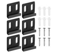 sourcing map 6Pcs Metal Mirror Holder Clips, Mirror Hangers Hardware Kit with Screws & Rubber Pads Large for Wall Mounting Frameless Mirrors, Wall Tile, Billboards Display, Black