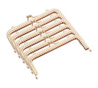 sourcing map 6Pcs Metal Purse Frame, 5.91" Kiss Lock Clasp Frame Retro Rectangular Embossed Clutch Frame for Coin Purse Handbag Making DIY Craft, Gold