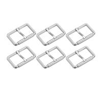 sourcing map 6Pcs Metal Roller Buckles, 13mm (0.5-inch) Glides Slider Movable Bar Strap Adjuster Rectangle Keeper for Bags Leather Crafts (Silver Tone)