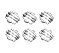 sourcing map 6Pcs Metal Slide Buckles, 3 Sizes Double-Pin Webbing Strap Roller Adjuster, Slider Buckle Tightener for Suit Belt Cloth Bags Replacement Part, Silver (30mm,35mm,40mm)