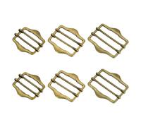 sourcing map 6Pcs Metal Slide Buckles, 3 Sizes Double-Pin Webbing Strap Roller Adjuster, Slider Buckle Tightener for Suit Belt Cloth Bags Replacement Part, Bronze (30mm,35mm,40mm)