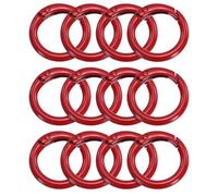 sourcing map 6pcs Metal Spring O Rings 0.7" Trigger Spring Keyrings Buckle Round Snap Clip for DIY Keychains Bag Purse Handbag, Red