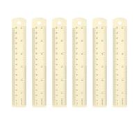sourcing map 6pcs Metal Straight Ruler 15cm Metric SAE Aluminum Alloy Measuring Rulers Scale Tool with Hole for Measure Study Reading Classroom Office, White
