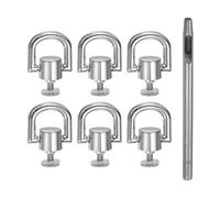 sourcing map 6pcs Metal Studs Rivets 8mm D-Ring Button Rivets with 3.5mm Leather Hole Punch for Leather Craft, Dim Gray