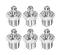 sourcing map 6Pcs Metric Stainless Steel Straight Grease Fitting M12 x 1.25mm Thread Hydraulic Grease Fitting Accessories