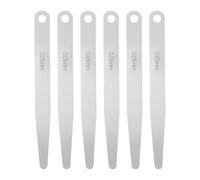 sourcing map 6pcs Metric Thickness Feeler Gauge 0.05mm Single Blade Oval Feeler Gauge 304 Stainless Steel Gap Measuring Tool for Repair Valve Guitar Spark Plug